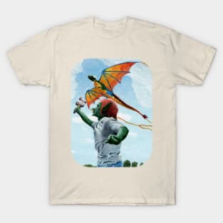 Goblin Kite Flying Monster Fantasy Image T-Shirt